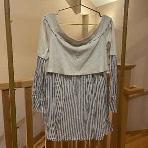 Free People Off the shoulder Stripe Shirt